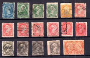 Canada QV unchecked used collection x 17 values WS7123