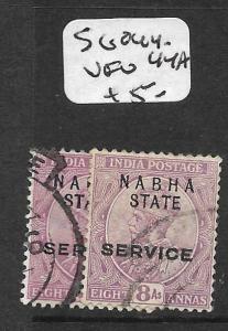 INDIA NABHA (P3009B) KGV  8A    SERVICE  SG O44-44A    VFU 