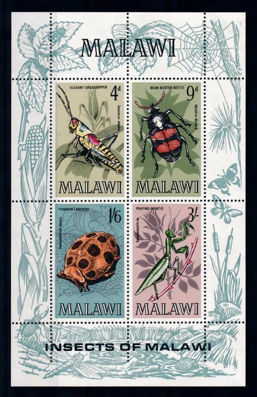 [70667] Malawi 1970 Insects Grasshopper Ladybird Souvenir Sheet MNH