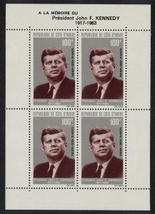 Ivory Coast President Kennedy Commemoration MS 1964 MNH SG#MS251 MI#Block 3