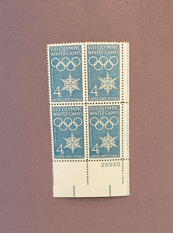1146, Winter Olympics, Plate Block LR, Mint OGNH, CV $2.00