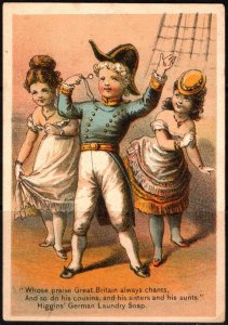 Pre 1880 Victorian Trade Card Higgin's German Laundry Soap Brooklyn, N. Y.