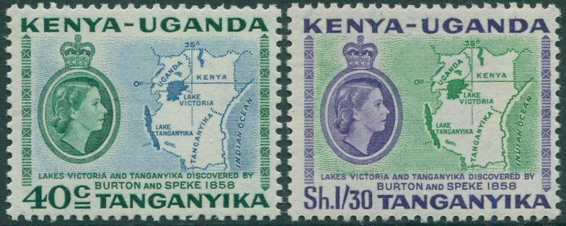 Kenya Uganda Tanganyika 1958 SG181-182 Lakes Discovery set MNH