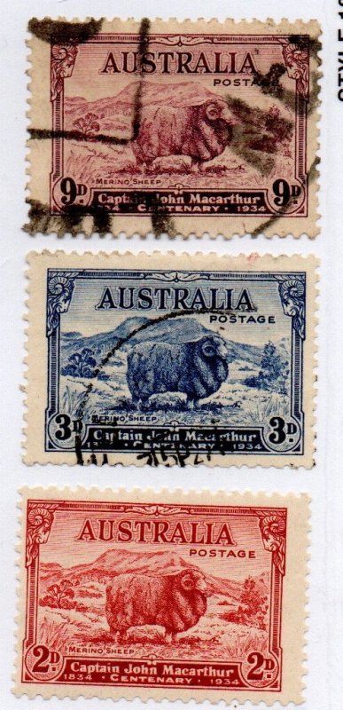 Australia 147 Mint Hinged, 148-149 Used. Set