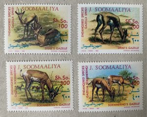 Somalia 1992 Gazelles short set, no WWF emblem, MNH.  Scott 611-614, CV $8.50