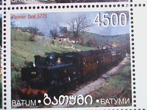 RUSSIA-BATUM STAMPS-1998-WORLD FAMOUS TRAINS MNH FULL SHEET VERY FINE