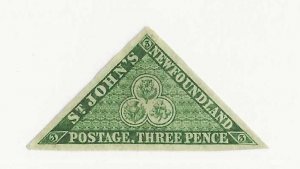 Newfoundland Sc #11A 3p green  OG VF