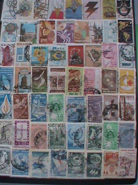 ​BRAZIL STAMPS: VERY OLD LARGE 56 DIFFERENT PICTORIAL BRAZIL USED STAMPS #BR-H