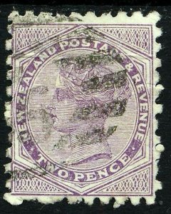 NEW ZEALAND QV 1893 3rd. Setting Advert Brown-Purple 2d. Lilac P.10 SG 219i VFU