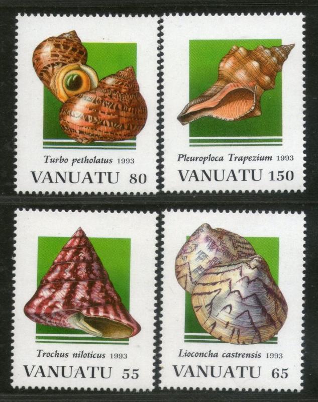 Vanuatu 1993 Sea Shells Marine Life Animals Sc 611-14 MNH # 3254