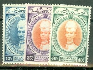 AB: Malaya Kelantan 30-1,35 used; 29,33,36-9 mint CV $81.25; scan shows a few