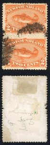 Newfoundland SG51 2c Orange-vermilion Cat 15 pounds