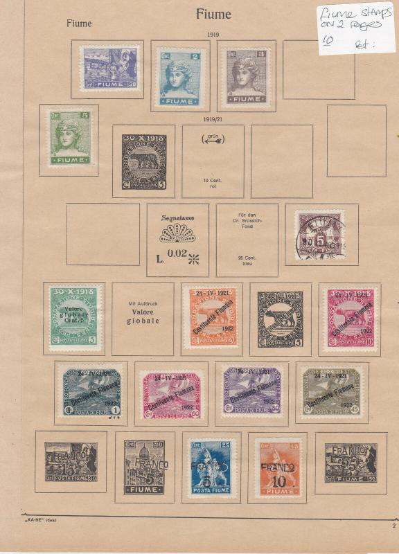 Fiume Stamps on 2 Pages Ref: R6868