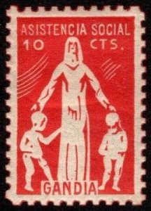 1937 Spain Civil War 10 Centimos Gandia Social Assistance Unused