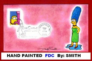 Simpsons FDC  Marge Simpson Cover Hand Painted Smith