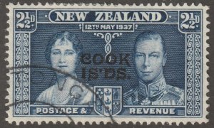 Cook Islands, stamp, scott#110,  used, hinged, 2 1/2d, blue, black