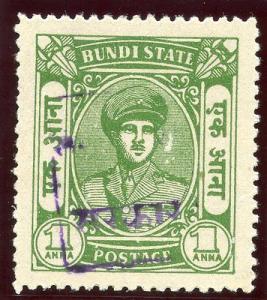 India-Rajasthan 1948 1a yellow-green MLH. SG 3B.