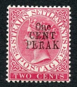 Perak SG37c one cent Short R Fine M/M Cat 85 pounds