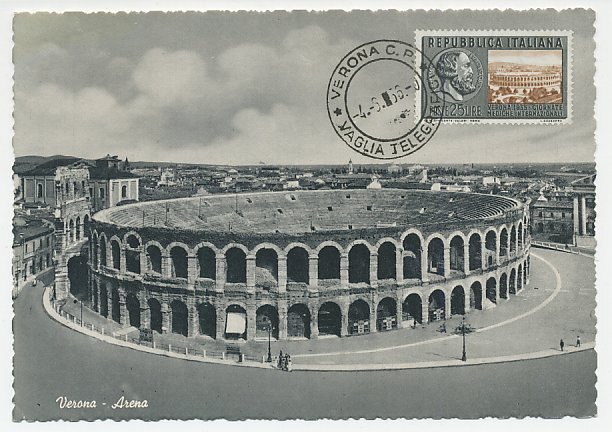 Maximum card Italy 1956 Arena - Verona