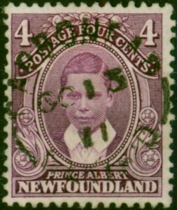 Newfoundland 1911 4c Purple SG120 V.F.U