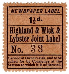 (I.B) Highland & Wick & Lybster Joint Railway : Newspaper Parcel 1½d 