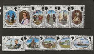 FALKLAND ISL. Sc 360-70 NH issue of 1983 - HISTORY OF THE ISLANDS - SHIPS