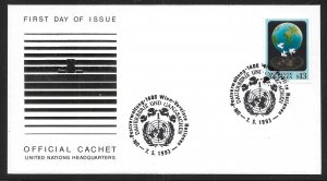 UN Vienna 149 13s Globe FDC New York Headquarters Cachet