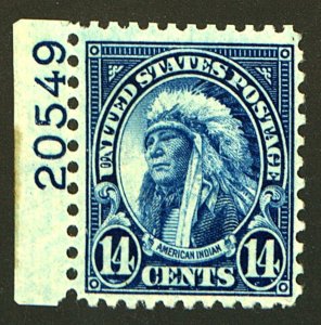 U.S. #695 MINT PL# SINGLE OG NH