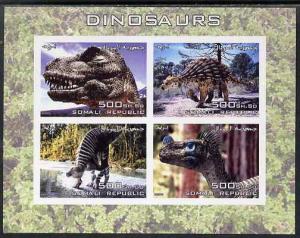 Somalia 2005 Dinosaurs imperf sheetlet containing 4 value...