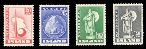 Iceland #213-216 Cat$110, 1939 World's Fair, set of four, never hinged