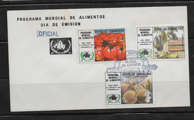 DOMINICAN REPUBLIC STAMPS,COVER ALIMENTOS 1974 #F28