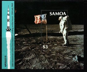 SAMOA SGMS834 1989 FIRST MANNED MOON LANDING  MNH