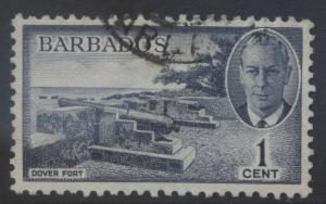 Barbados - Scott 216 - Dover Fort -1950 - FU -  Single 1c Stamp