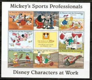 St. Vincent & Grenadines Walt Disney Mickey Mouse Donald Duck Goofy as  Sport...