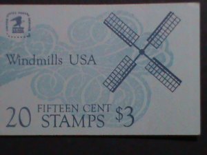 ​UNITED STATES 1980 WINDMILLS  BOOKLET MNH VERY FINE -3 STAMPS