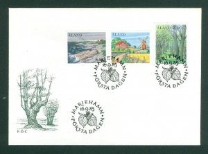 Aland. FDC Cachet 1985. Country Scenes,Windmill. 2.00 + 5.00 + 8.00 Mk