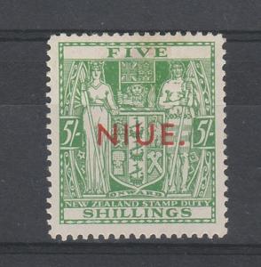 NIUE 1931 ARMS POSTAL FISCAL 5/-