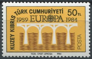 Northern Cyprus Sc#142 MNH, 50L blk, yel & brn, Europa (C.E.P.T.) 1984 - Brid...
