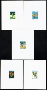 Mali Stamps XF Lot Of 5 Flower Set Proofs