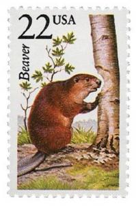 1987 22c Beaver, North American Wildlife Scott 2316 Mint F/VF NH 