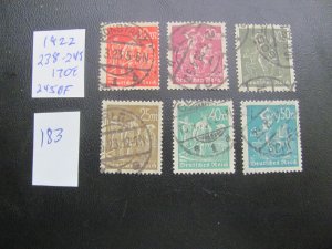 Germany 1922 USED  SIGNED BPP  MI. 238-245 SET XF 170 EUROS (183)