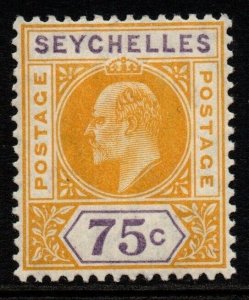 SEYCHELLES SG68 1906 75c YELLOW & VIOLET MTD MINT