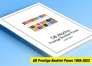 COLOR PRINTED GB MACHIN PRESTIGE PANES 1969-2023 STAMP ALBUM PAGES (121 il. pgs)