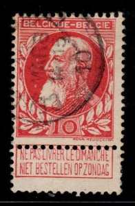 Belgium Scott 85  used stamp with tab