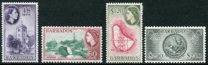 BARBADOS # 244 - 247 F-VF Light Hinged Issues - QEII CATHEDRAL CAREENAGE - S5760