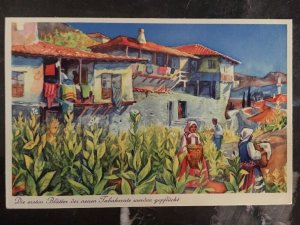 1937 Sofia Bulgaria Picture Postcard Cover to Leipzig Germany Peasants in Field