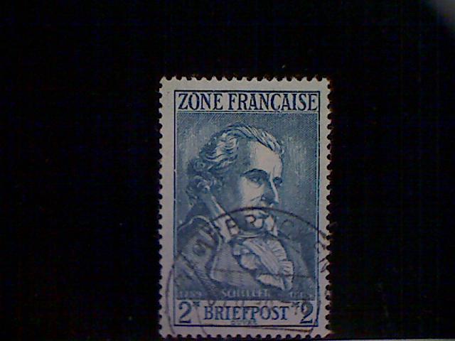 Germany (FrOccZone), Scott #4N12, used(o), vonSchiller, 2mks, blue