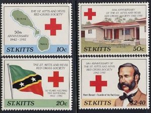 Saint Kitts/Nevis 1992, Red Cross 4v, MNH