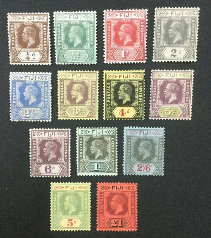 MOMEN: FIJI SG #125-137 1912-23 MINT OG H LOT #193511-1928