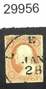 US STAMPS #11 VAR. EXTRA VERTICAL FRAME LINE AT LEFT USED  LOT #29956